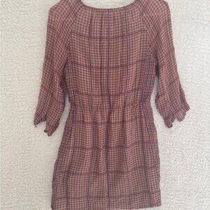 silk Plaid retrogrid long sleeve